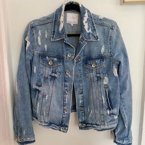 Zara distressed denim jacket